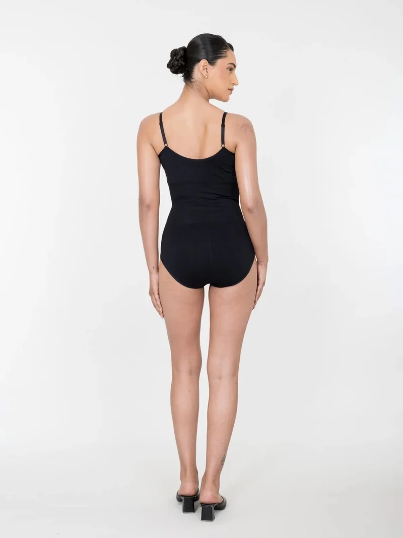 Shapercult Store Black Snatched Bodysuit for Women
